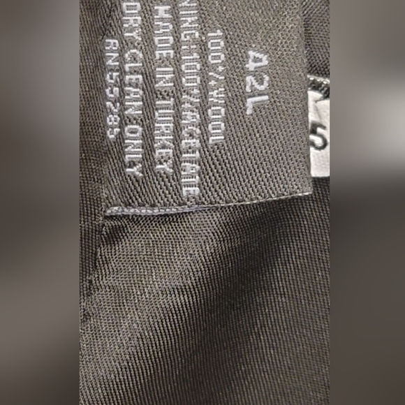 Black Pinstripe Blazer 42L Career Interview Suit Jacket Express - Picture 5 of 8